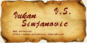 Vukan Simjanović vizit kartica